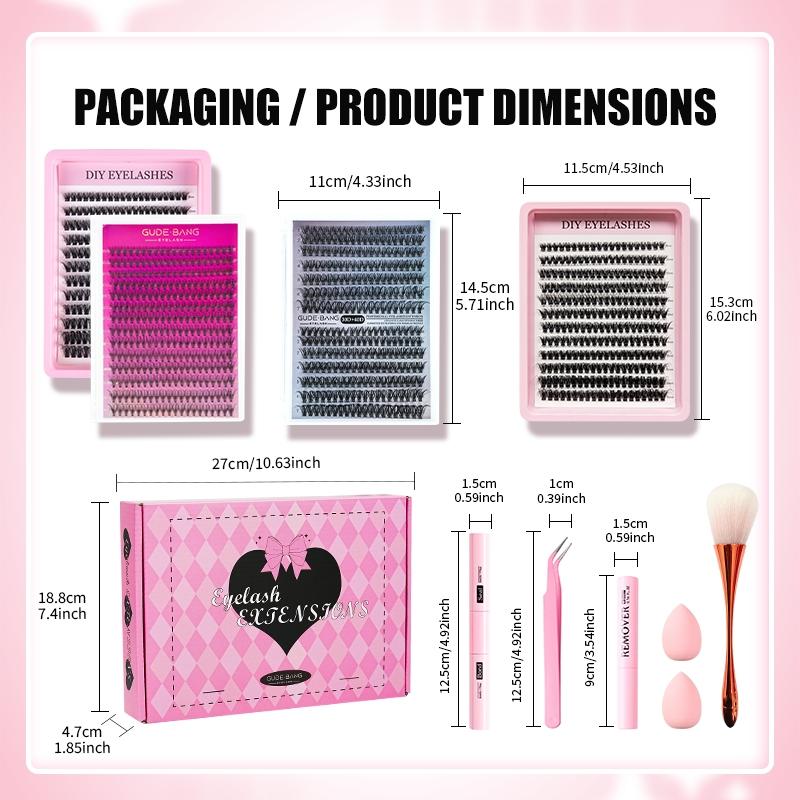 Large Capacity False Eyelashes, Eyelash Extensions, Mixed Pack, D Curl, Easy DIY Personal Lashes, Daily Use, Parties, Travel, Gift for Family and Friends