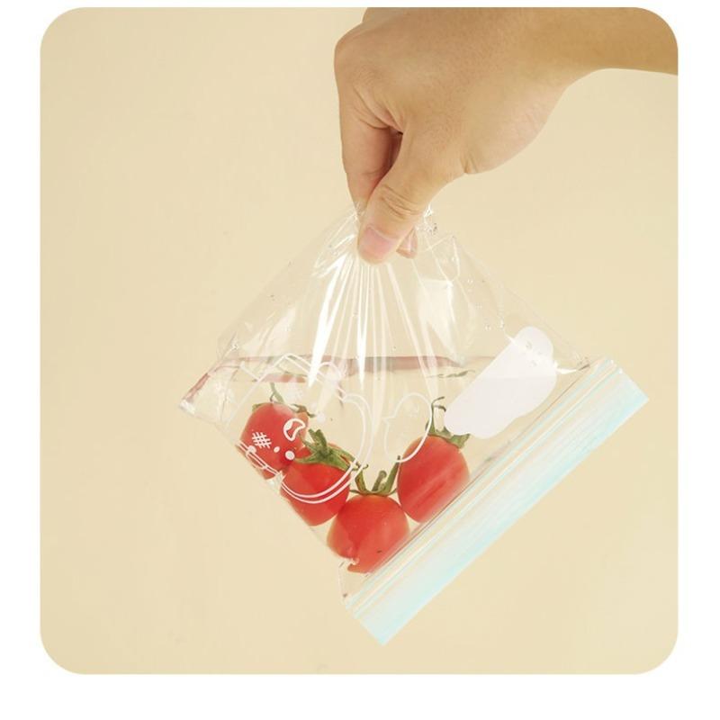 1 box of kitchen standing fresh-keeping freezer bag: food grade PE double ribbed color strip compact bag for refrigerator fresh-keeping/freezing, universal leak proof and moisture-proof, suitable for home people to store and freeze food ingredients