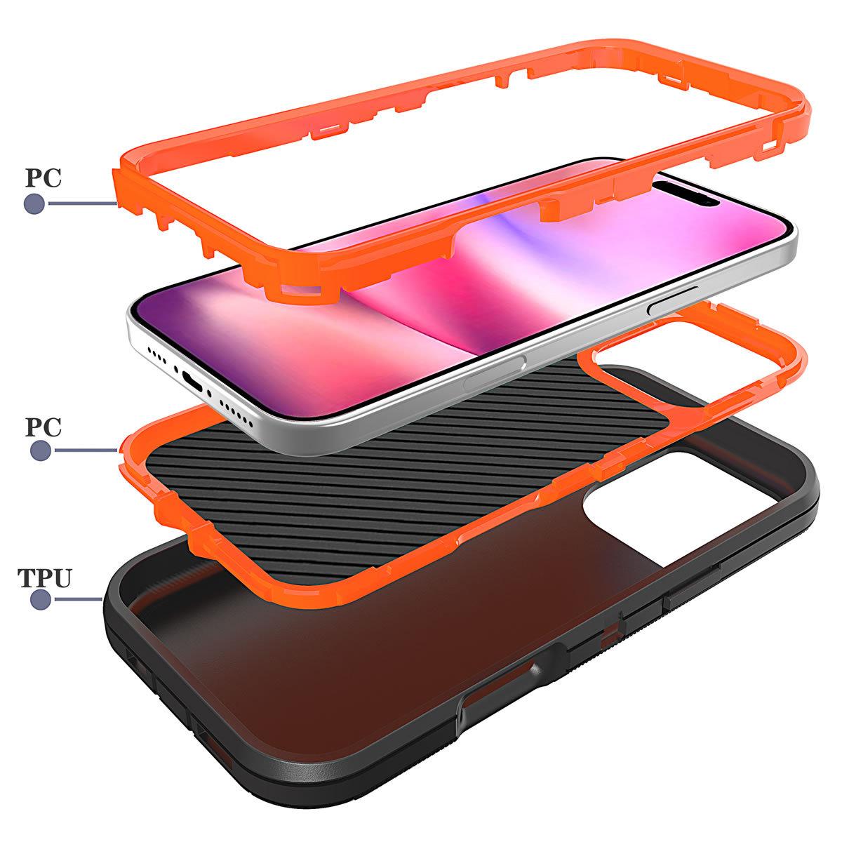 Essential phone case for outdoor workers, suitable for iPhone 16 Pro Max with back clip, iPhone 15 Plus protective case, 14 Max with rotating clip, 13 Pro waist-hanging phone case