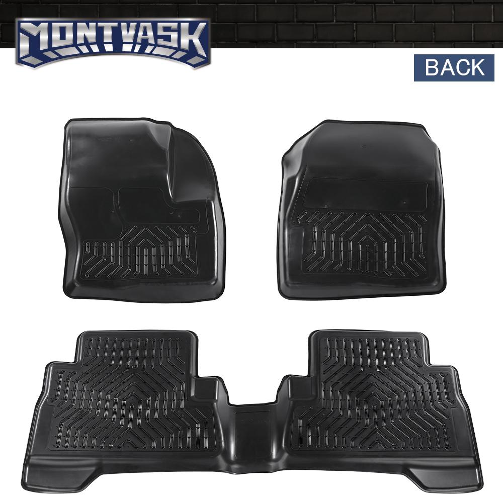 CROSSDESIGN TPE Car Floor Mats Waterpoof Fit For 2013-2019 Ford Escape 13-18 Ford C-Max All Weather TPE LinersFord C - Max, Front & 2nd Row Liner Black, 3 pc