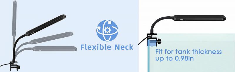 hygger Clip-on Aquarium Light with White Blue Red LEDs Fish Tank Lighting Built-in Timer 5 Brightness Levels