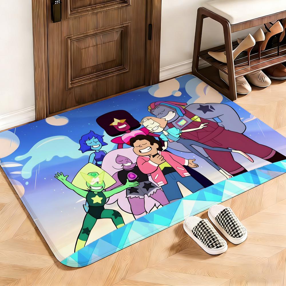 Animation Steven Universe Floor Mat This soft flannel mat provides a cozy Soft flannel mat with quick water absorption, non-slip and durable. Easy to clean, ideal for bathroom and entryway use.