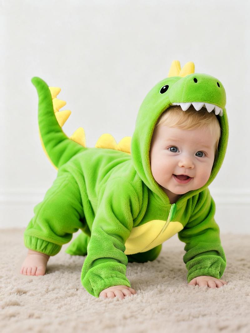 Halloween Baby Dinosaur Costume, Unisex Dinosaur Onesie Halloween Role Play Costume Theme Party