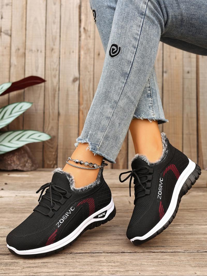 Women's Winter Large Size Outdoor Short Boots, Fleece Lined Warm, Anti-Slip PVC Sole, Round Toe Design, Casual Soft Hiking Shoes