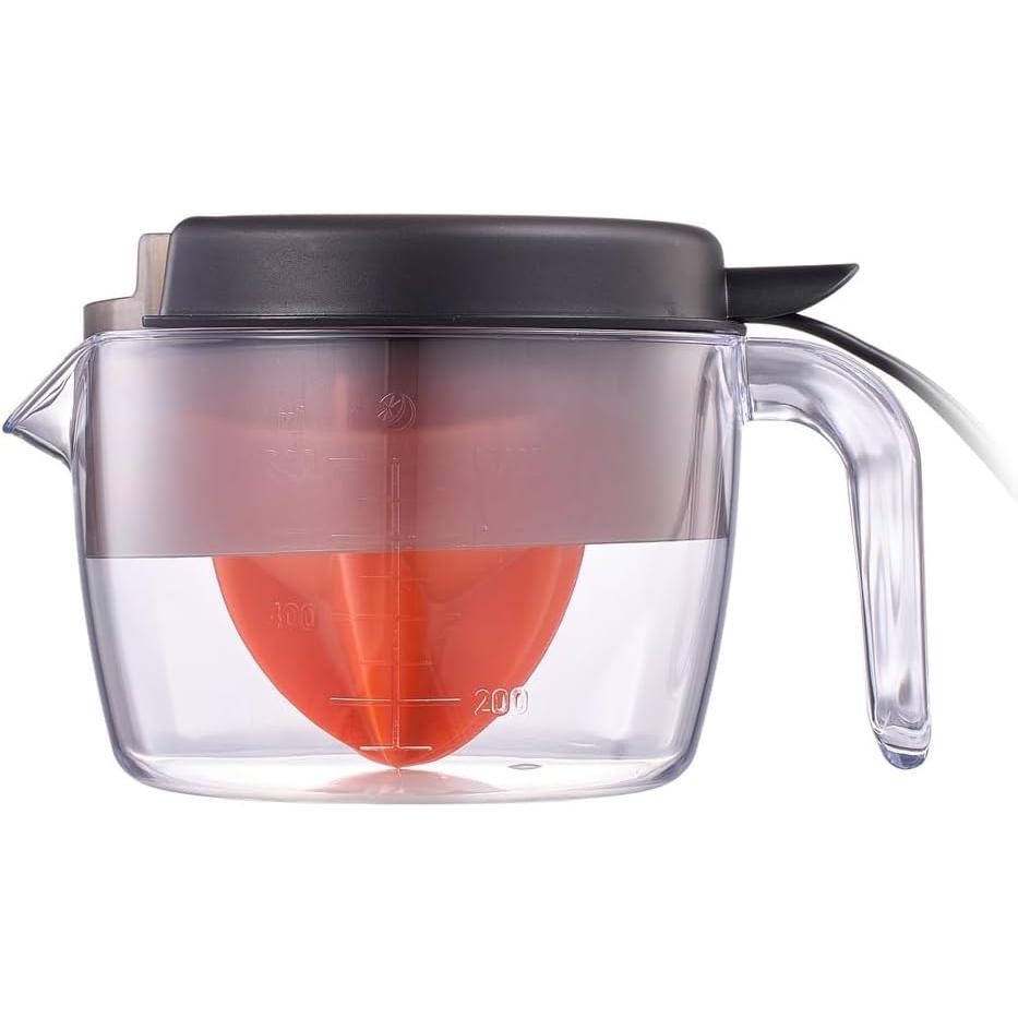 Electric Citrus Juicer - 3 Cup (24 oz) Orange Juicer with Seed Filter, Auto-Reverse, Compact Design - Easy Press Citrus Juicer for Oranges, Lemons, Limes -  - Black and orange