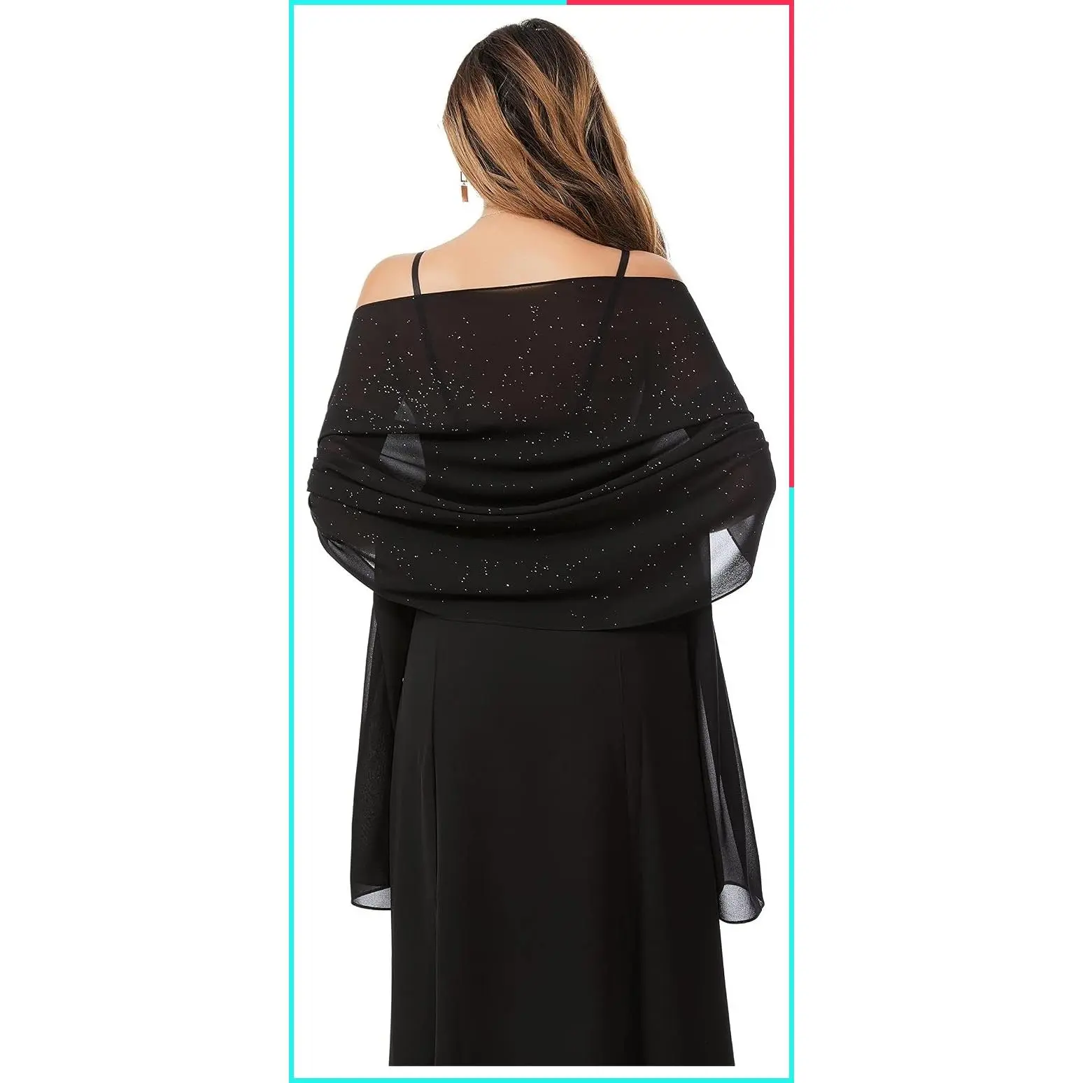 Sheer Chiffon Sparkly Shawl Scarf Rhinestone Shawl Wrap for Women Evening Dresses Wedding Cape Elegance Scarves Shawl Capelet Silky Long Shawls