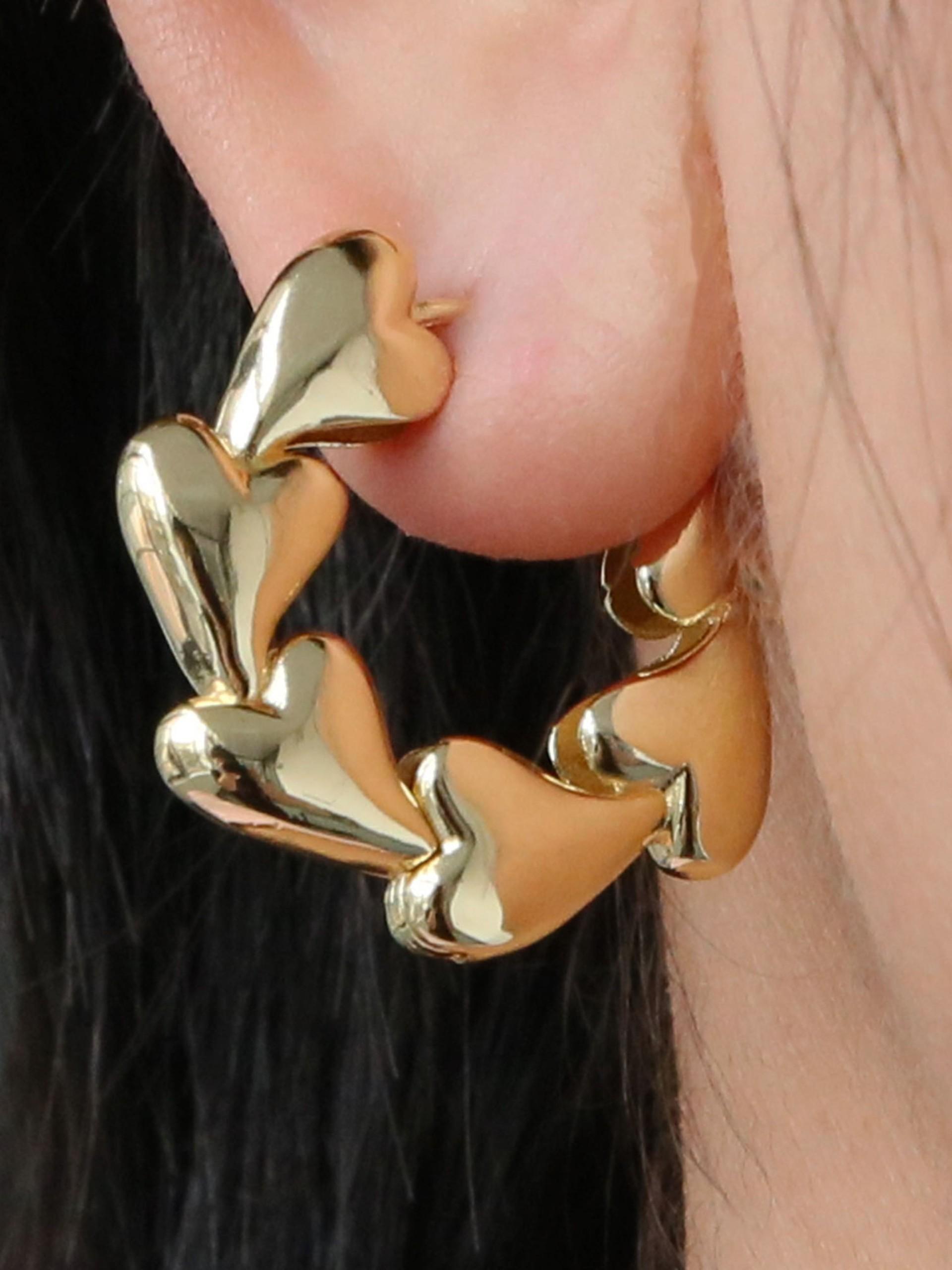 18k Gold Plated Heart Earrings for Women, Fashion Statement Jewelry, Summer Vacation Accessory, Perfect Gift for Valentine's Day and Birthday