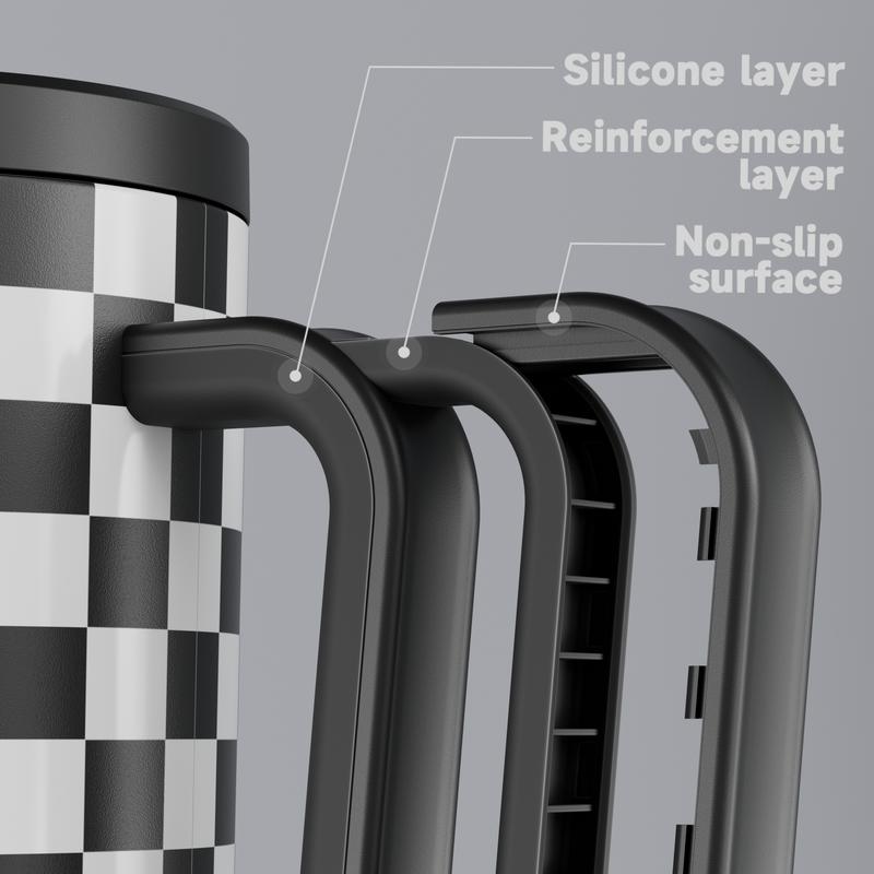 MEOKY 40oz Soccer Ball Tumbler, Hot Water Mug,Stainless Steel Insulated Cup, Keeps Hot & Cold, Food Safe, Non-Slip Base, Car-Cup Fit, Easy Clean, Soccer Fan Gift