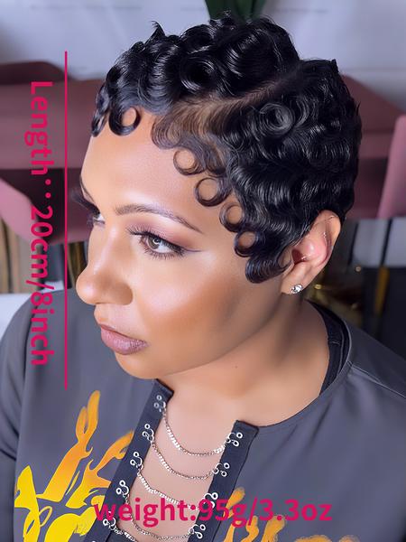 Short Pixie Cut Wigs Human Hair Curly Lace Front Human Hair Wigs For Women Natural Black Hair 13x4 Lace Wigs Curly Bob Wig