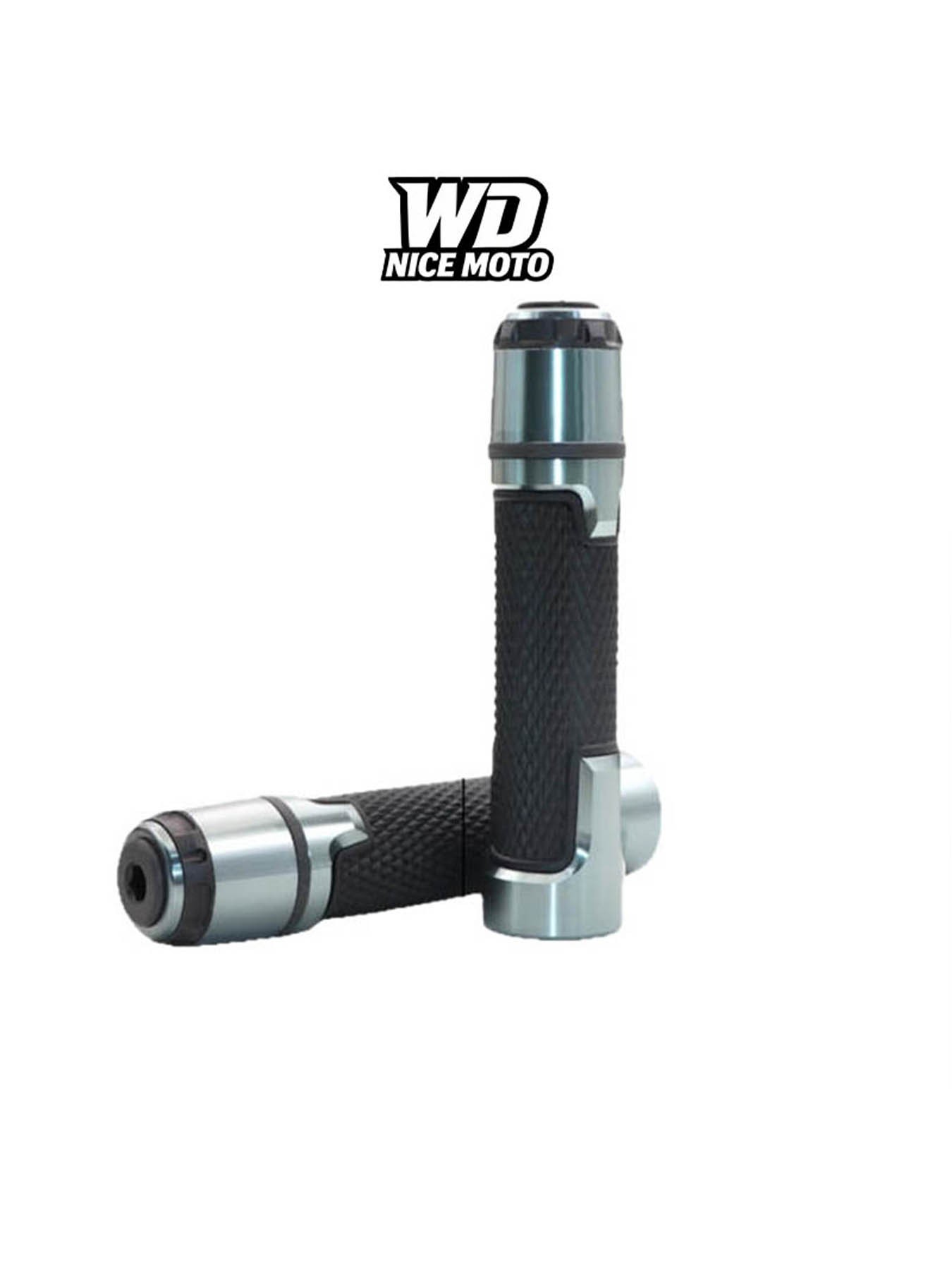 WD Nice Moto Universal 7/8" 22mm Motorcycle Fatbike Grip Cuffs, Cnc Handlebar for Kawasaki Honda Yamaha Suzuki Ducati Motorbike