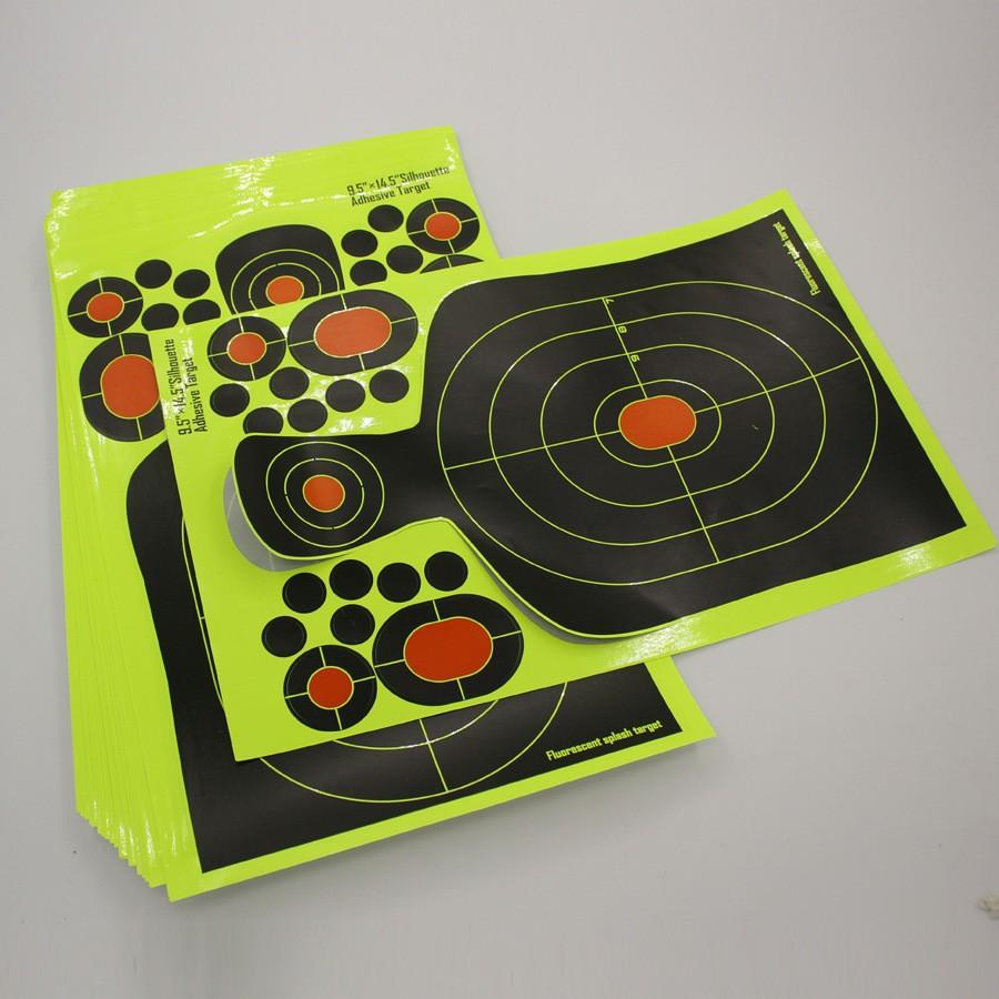 20/30 Pack 14.5 Inch Human Silhouette Shooting Targets, Reactive Splatter Fluorescent Glow Paper Targets, Impact Visible Training Paper For Outdoor Tactical Equipment Shooting Practice