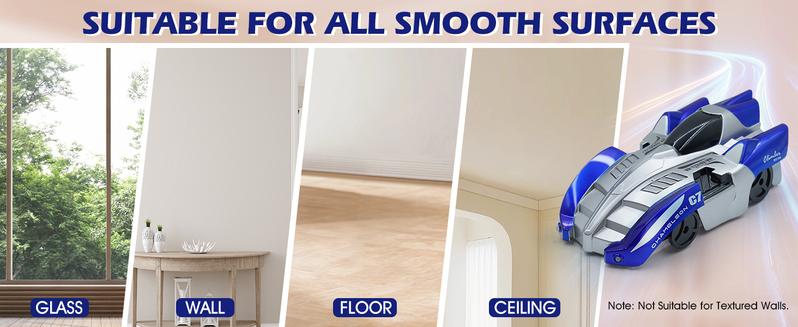 Wall Climbing Remote Control Car- Dual Mode 360° Rotating RCCars with Headlight Rechargeable Toys，toy car adventures