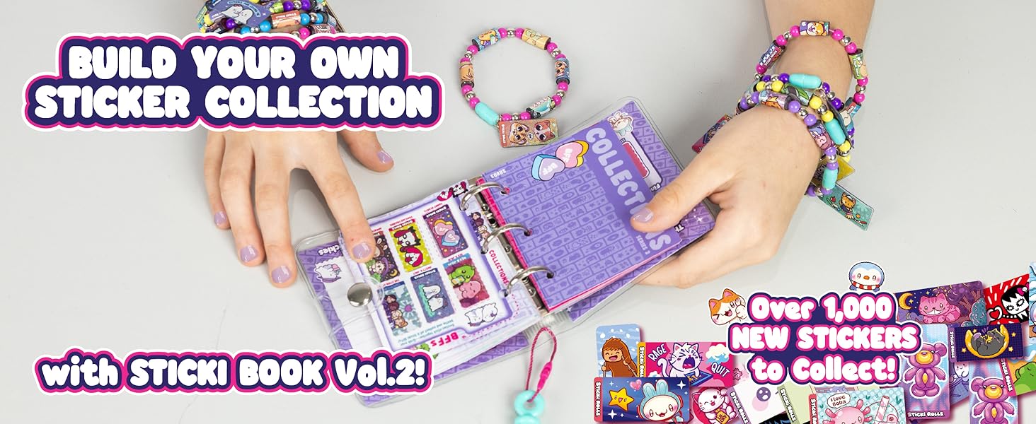 - The Original Wearable Shareable Toy Sticker Bracelet + Collection Book| Includes 120 Mini Stickers| Over 1000 Fun Sticker Designs to Collect!(Series 2)