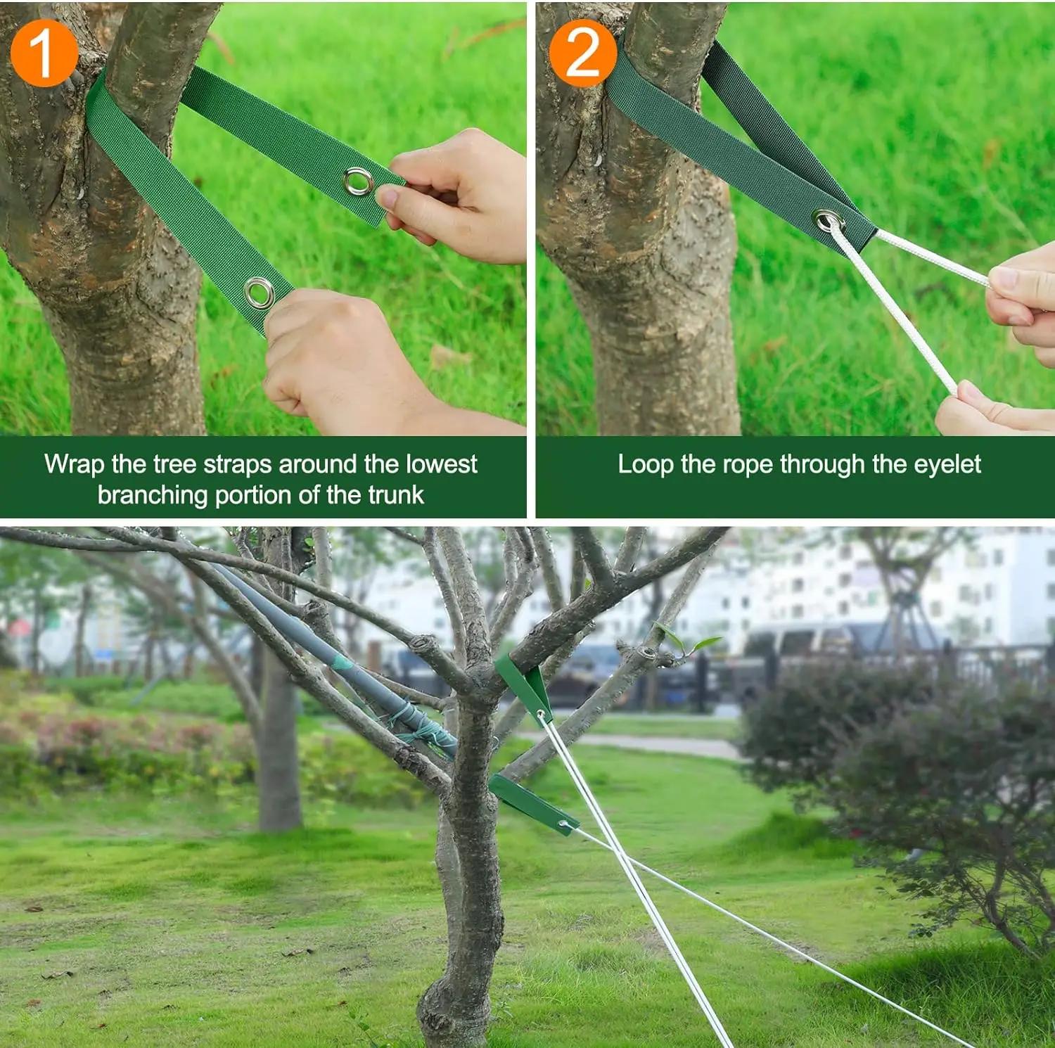 4/6Pcs Tree Support Straps, Durable Plant Stabilizer Bands for Seedlings, Wind & Hurricane Protection, Practical Garden Tree Fixing Accessories for Outdoor Plants