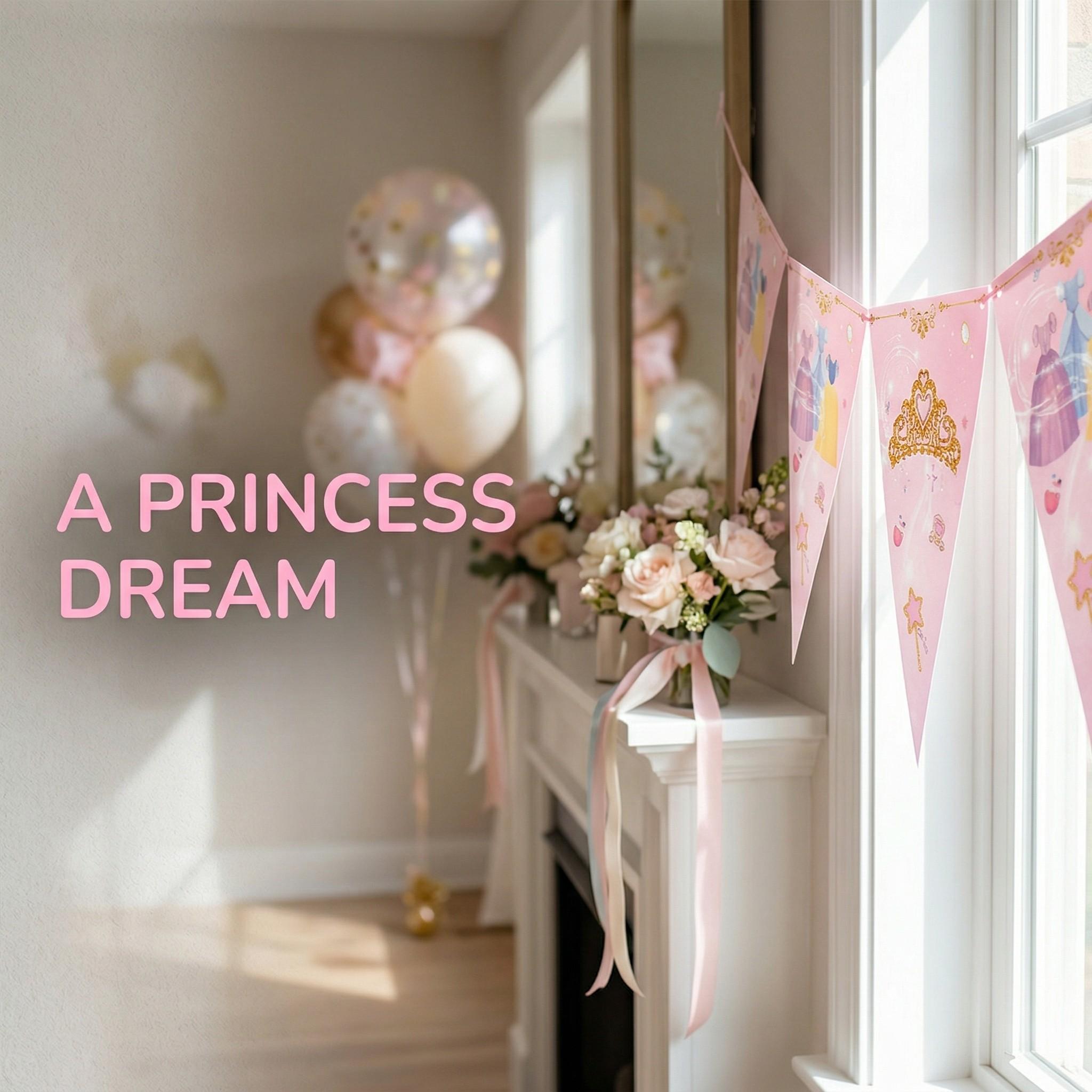 12pcs set of girls' clothing-themed party supplies Happy Birthday banner party decorations, featuring pink triangular flags with crown and dress print design, home wall decoration, wedding anniversary, holiday celebration supplies