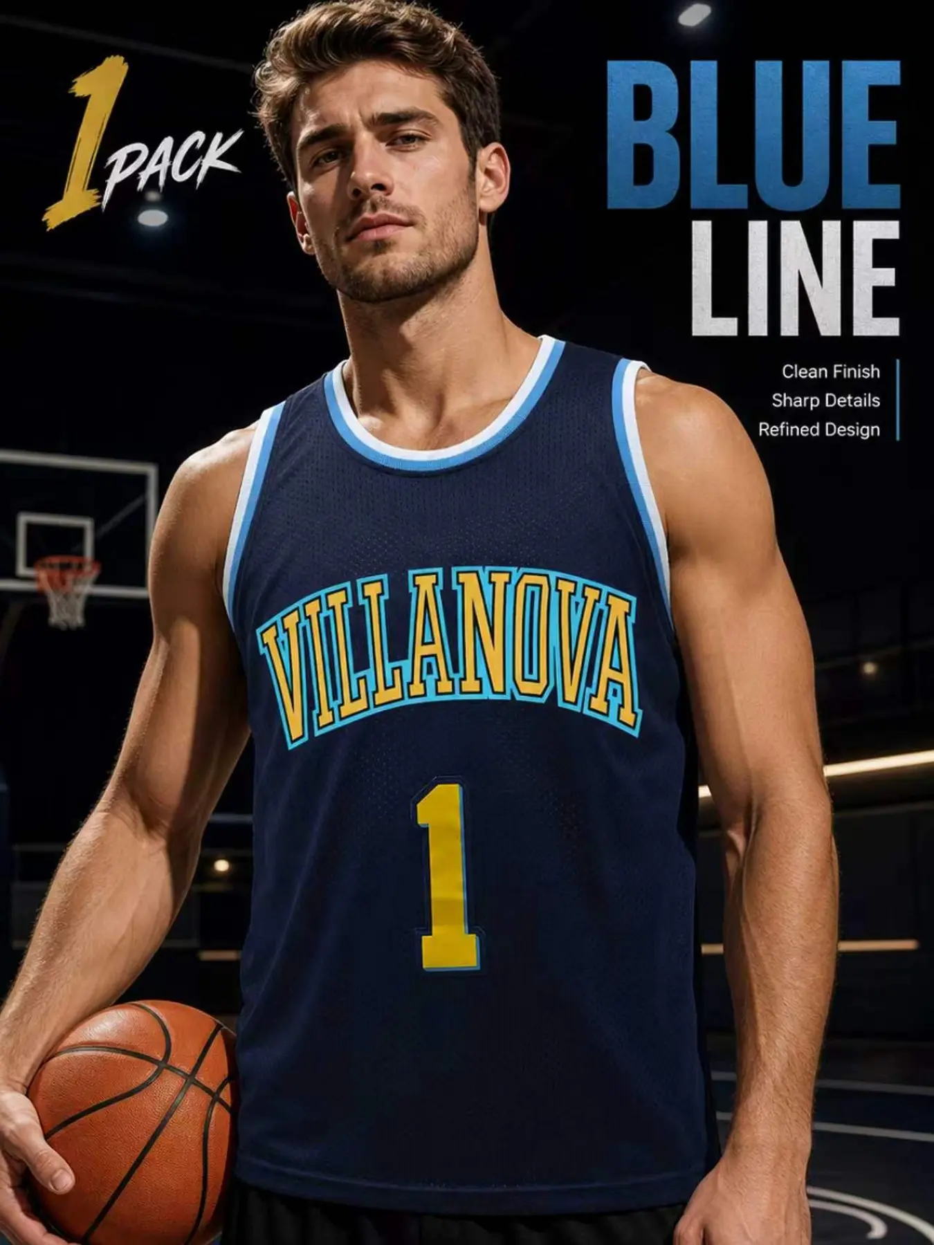 Villanova #1 Retro College Basketball Jersey - Premium Embroidered Mesh Edition for Men Women