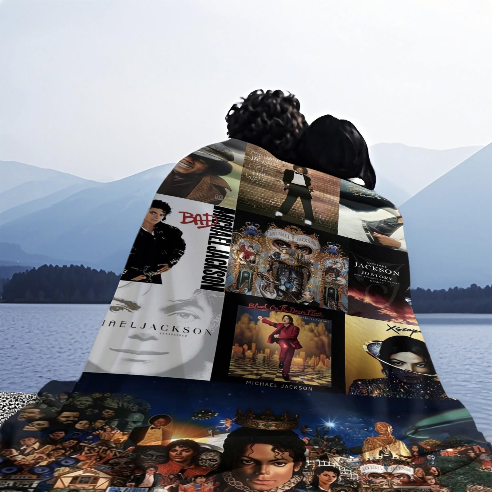 Michael Jackson Blanket Classic Album Cover Pattern, Perfect Gift for Fans, Suitable for Sofa Camping Travel Airplane Covers