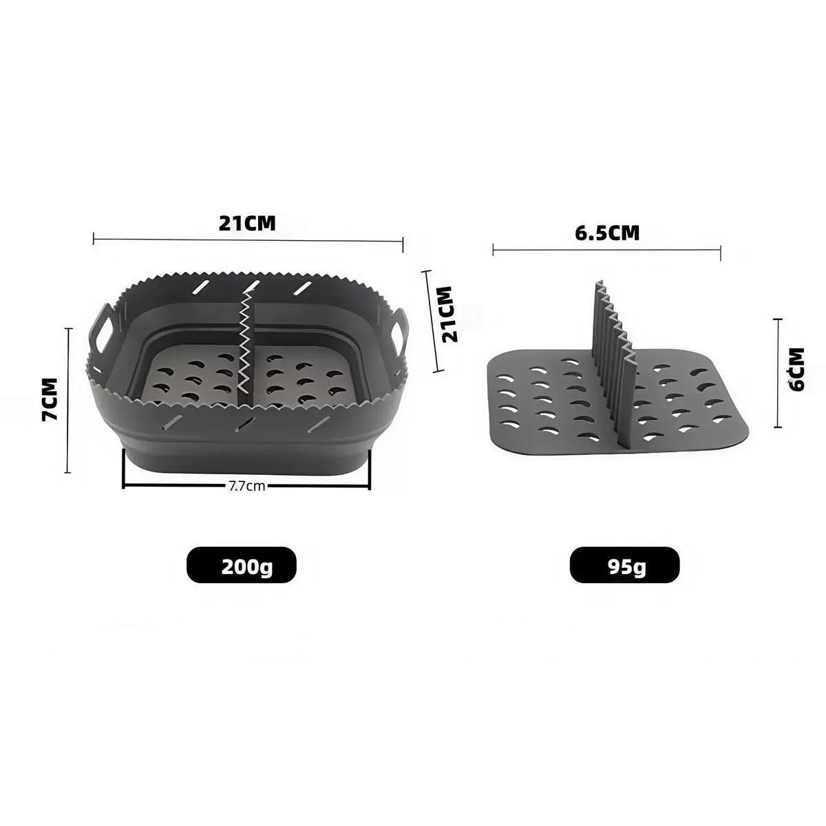 Air Fryer Silicone Liner Silicone Baking Tray Set, Heat-Resistant Food Grade, Non-Stick, Easy Clean, Foldable, Compatible with Most Air Fryers