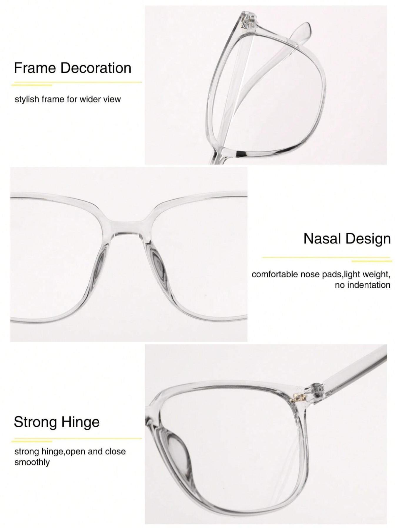 Clear Square Frame Glasses, Trendy Casual Glasses for Everyday Use, Fashion Accessories for Outdoor Activities, Stylish Trendy Eyewear