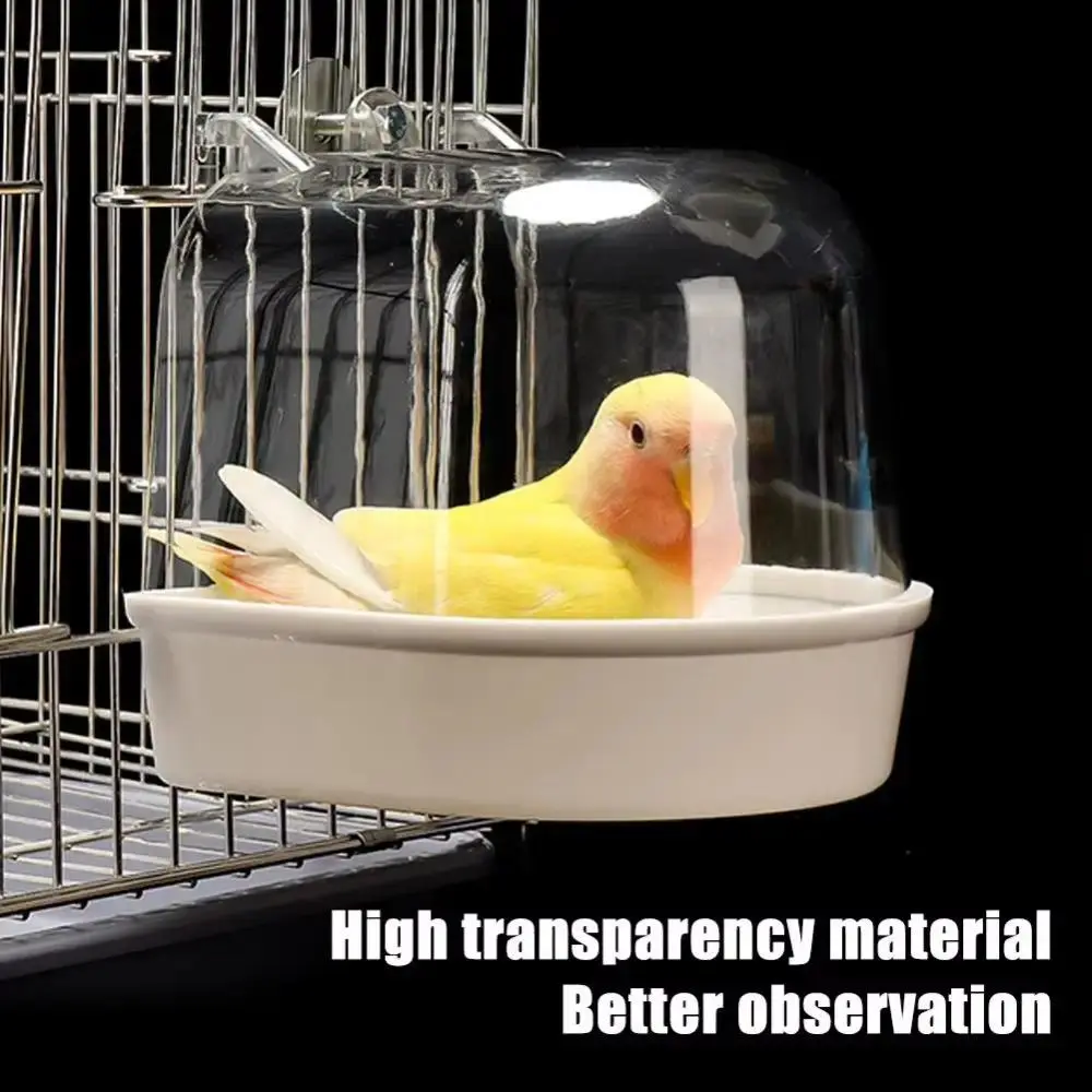 Hanging Cube Bird Bath Cage Shower Box, Portable Parakeet Bird Cleaning Tub for Parrots, Budgerigars, Parakeet Bird Bath