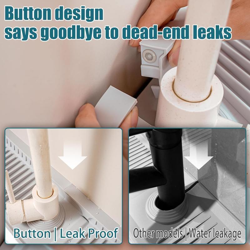 Silicone Faucet Splash Mat, Foldable Design Sink Sponge Draining Pad, Multi-application Splash Guard for Kitchen & Bathroom