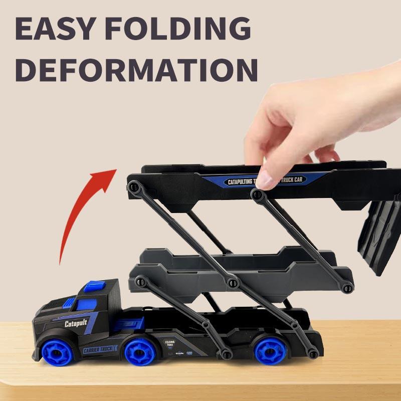 5pcs Deformation Launch Car Set, Foldable Track Vehicle, Storage Cars, Extensible Tracks, Multiple Colors, Boys Toy Gift