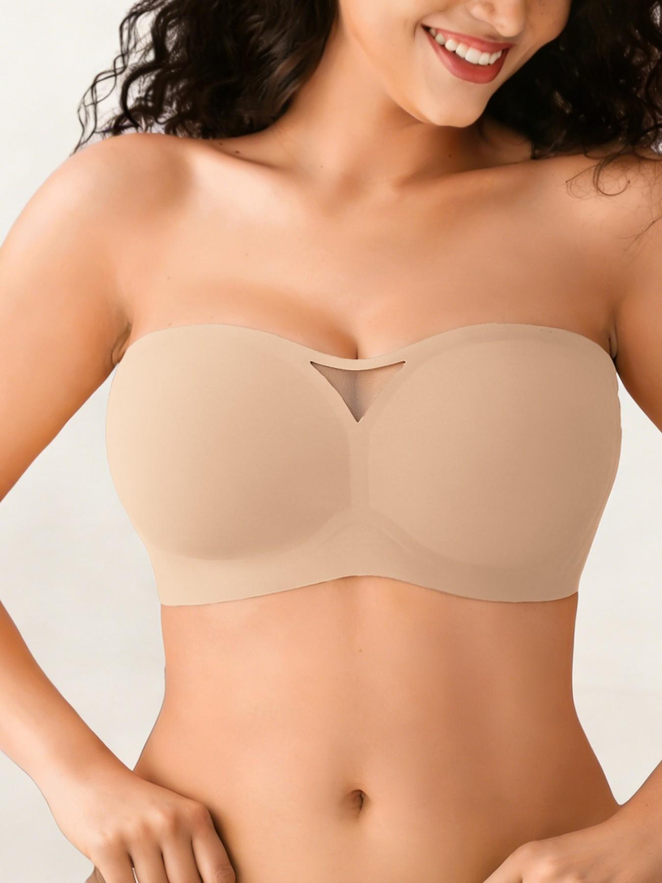 Jelly Strapless Bra For Women, Elastic Bandeau Bra With Breathable Mesh, Anti-Slip Wireless Comfort Bralette, Jelly Strips Lift And Support, Seamless Base Layer, Fitting Y2K Styles, Off-Shoulder Top, Dress, Party, Wedding Essential