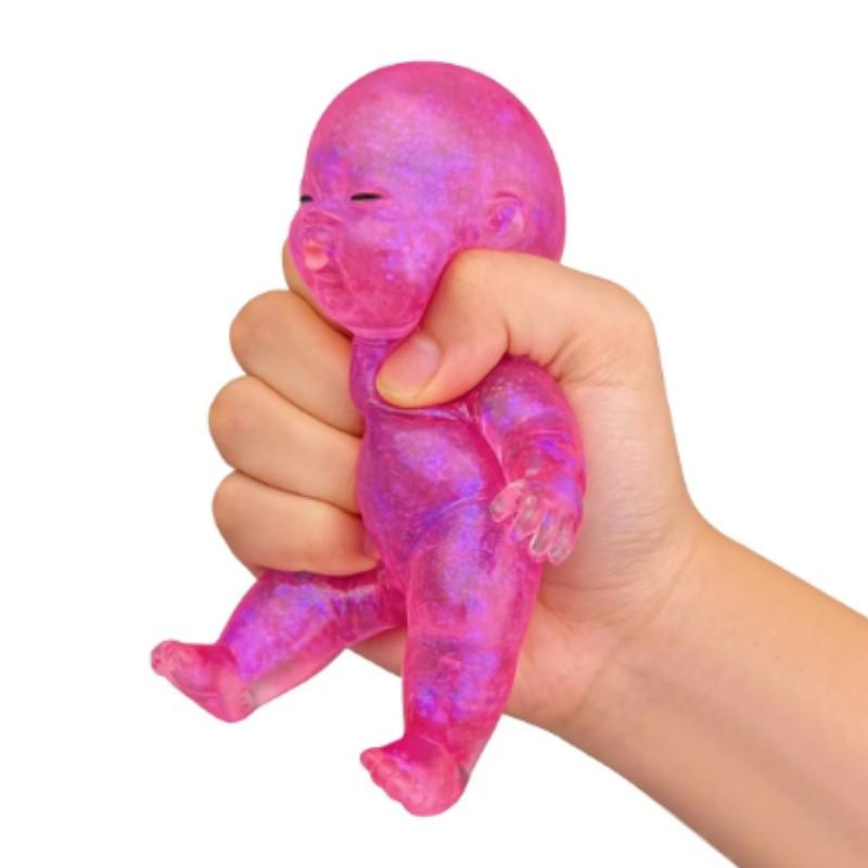 Giant Baby Plush Toy, Slow Flashing Stress Relief Toy, Soft Sensory Twist Egg, Cute Stretchable Collectible Plush Ball