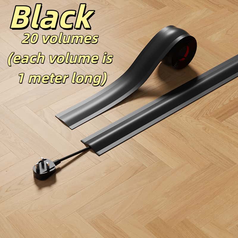 Single Roll 1 Meter Wire Management Tray, Invisible Decorative Cable Organizer, Soft Floor Protection Tool, Hidden Wiring Solution