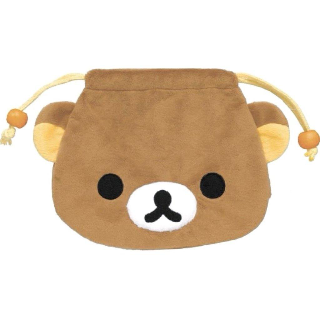 Cute and easy bear drawstring storage bag, girl cartoon handbag, portable drawstring camera bag, miscellaneous bag, makeup bag