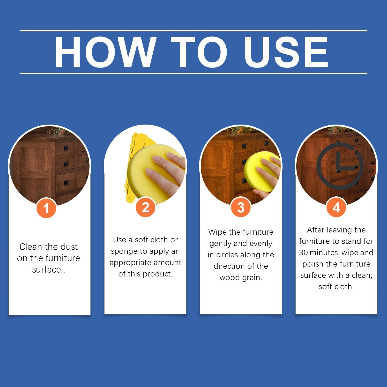 Jakehoe Beeswax Furniture Polish, Wood Furniture Moisturizing Cleaner, Daily Maintenance Care Agent, Home Decor Essential