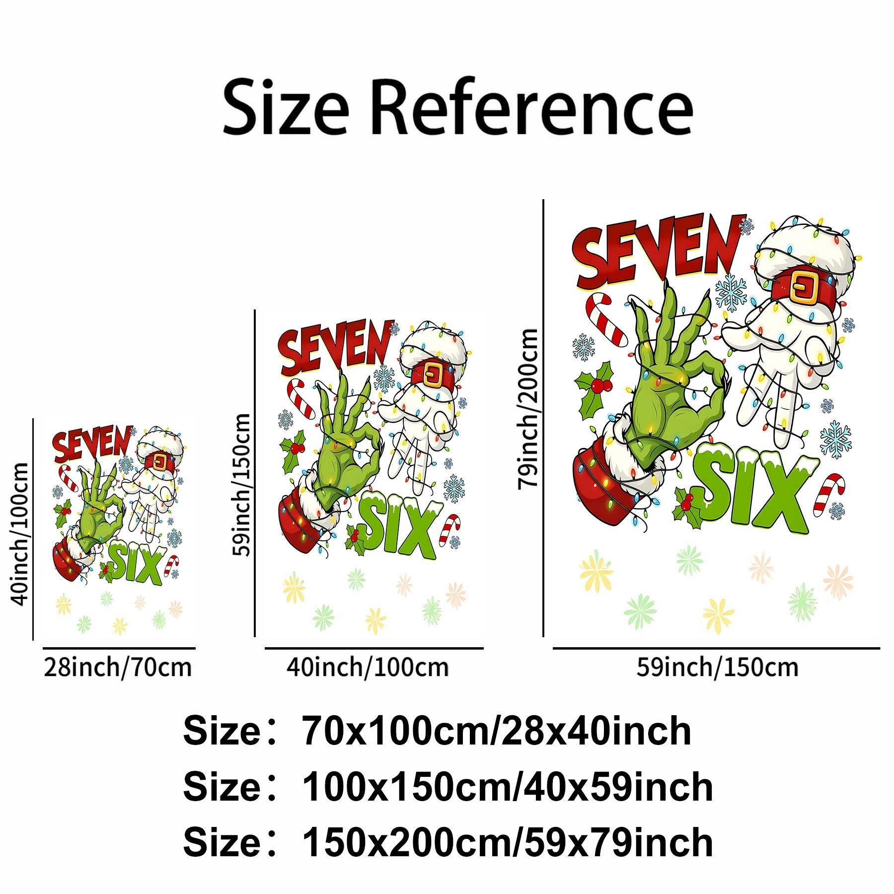 Christmas Cheer Flannel Blanket, Festive Holiday Throw Blanket with Colorful Grinch Hand and Bold 'SEVEN' and 'SIX' Text, Cozy Warm Cover for Home, Perfect Gift for Holiday Celebrations and Winter Naps