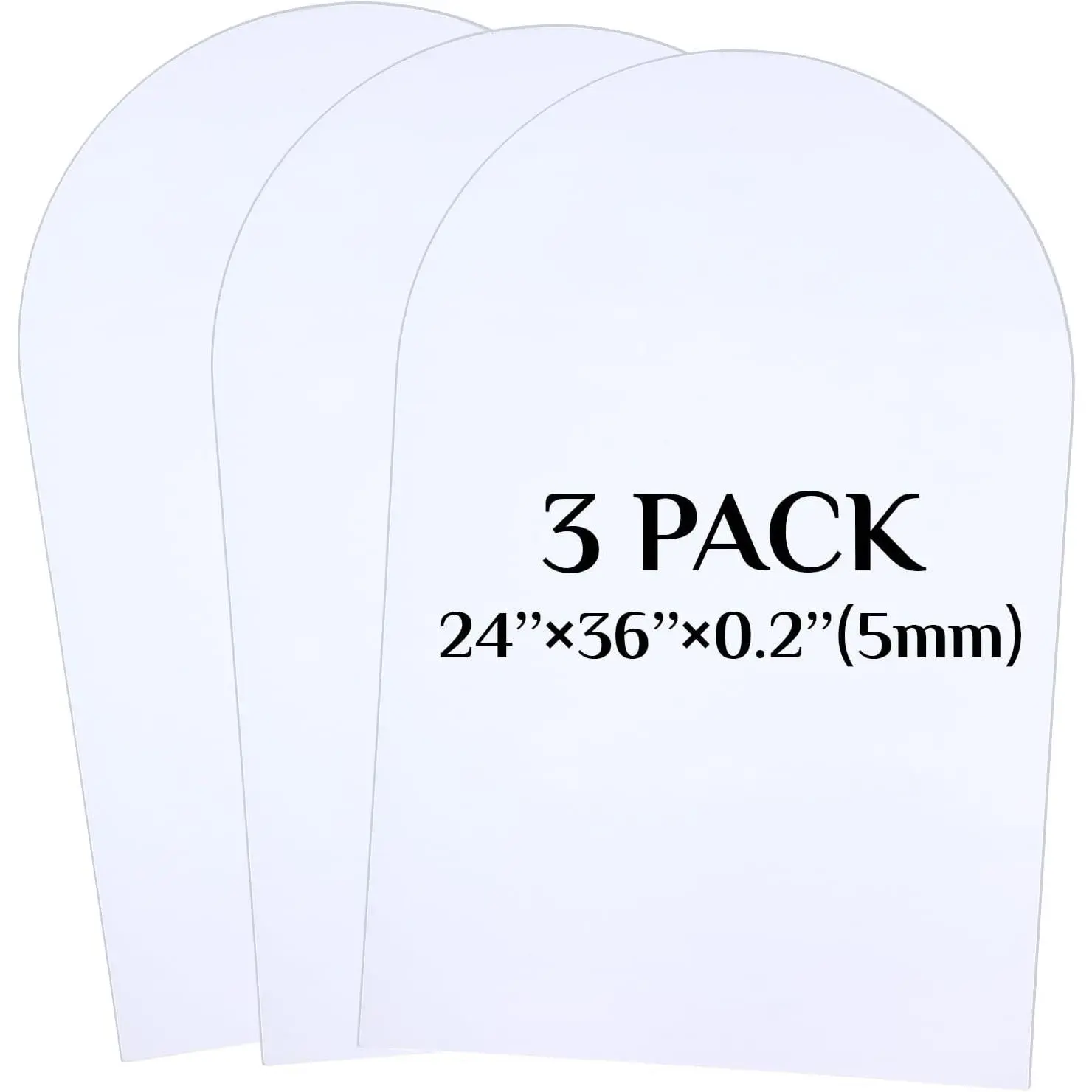 3 Pack Arched PVC Foam Poster Boards, 24 x 36 Inches, White, Waterproof for Signs, School Projects, Crafts, Indoor & Outdoor Use