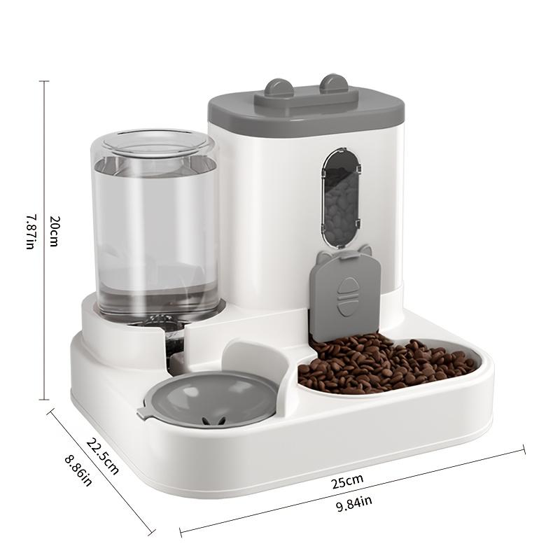 2-in-1 Cat Food and Water Dispenser, Automatic Feeder and Water Fountain, Cute Pet Water Bottle