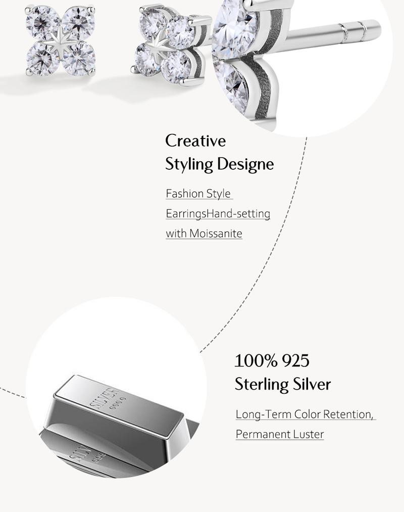 All 0.4CT Round Cut D Color VVS1 Synthetic Moissanite Earrings For Women Sparkling Wedding Gift E020