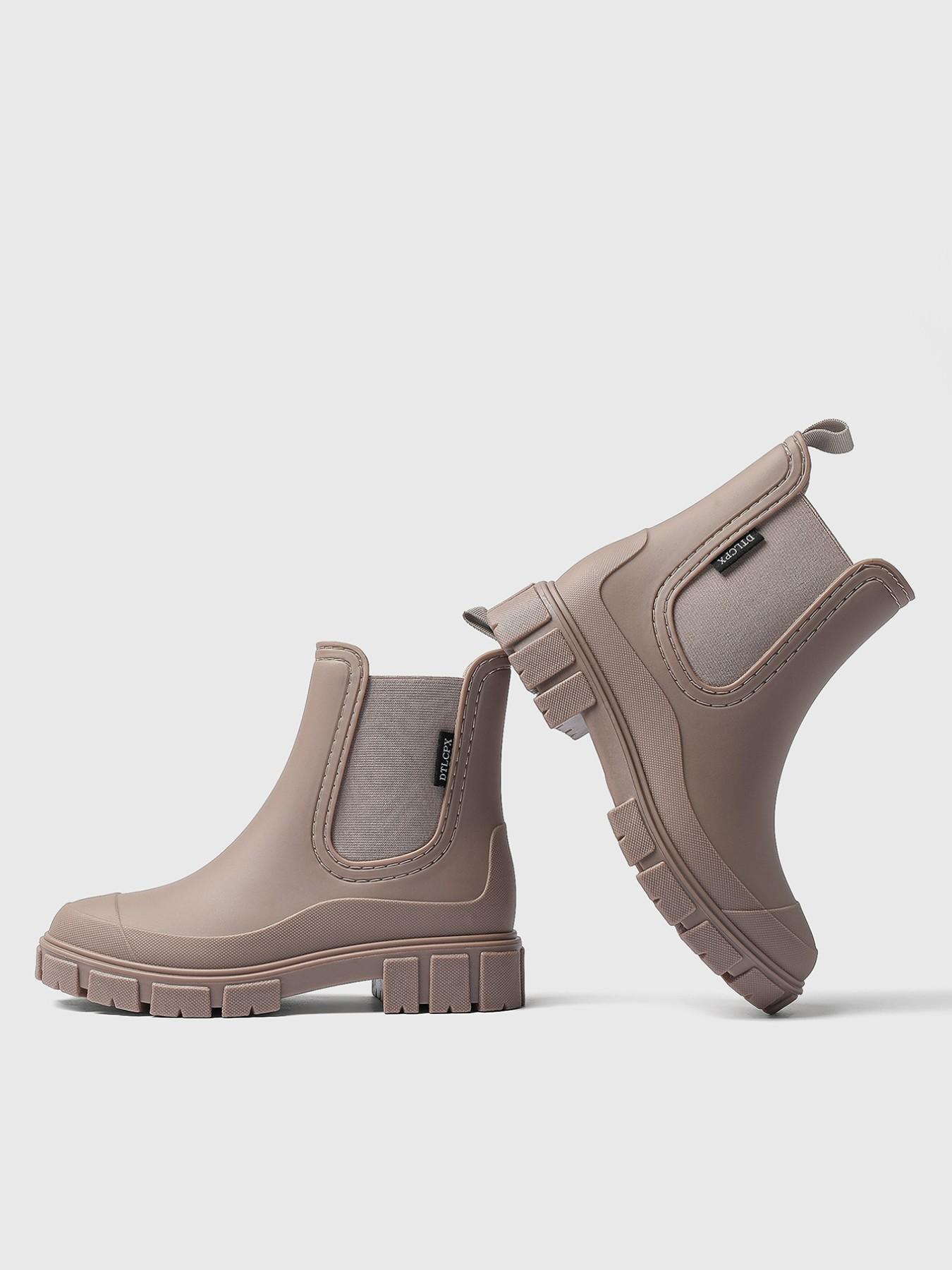 Women's Fashionable Waterproof Non-slip Rain Boots, Casual Comfortable Slip-on Boots, Perfect for Students and Outdoor Sports, Daily Wear Boots, Slip Resistant Boots, Round Toe Boot, Waterproof Footwear