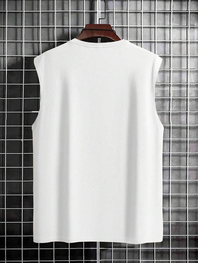 Men's Regular Fit Palm Tree Print Tank Top, Casual Comfy Sleeveless Top for Summer, Fashion Men's Clothes for Beach Vacation, Menswear, Sleeveless Tank Tops