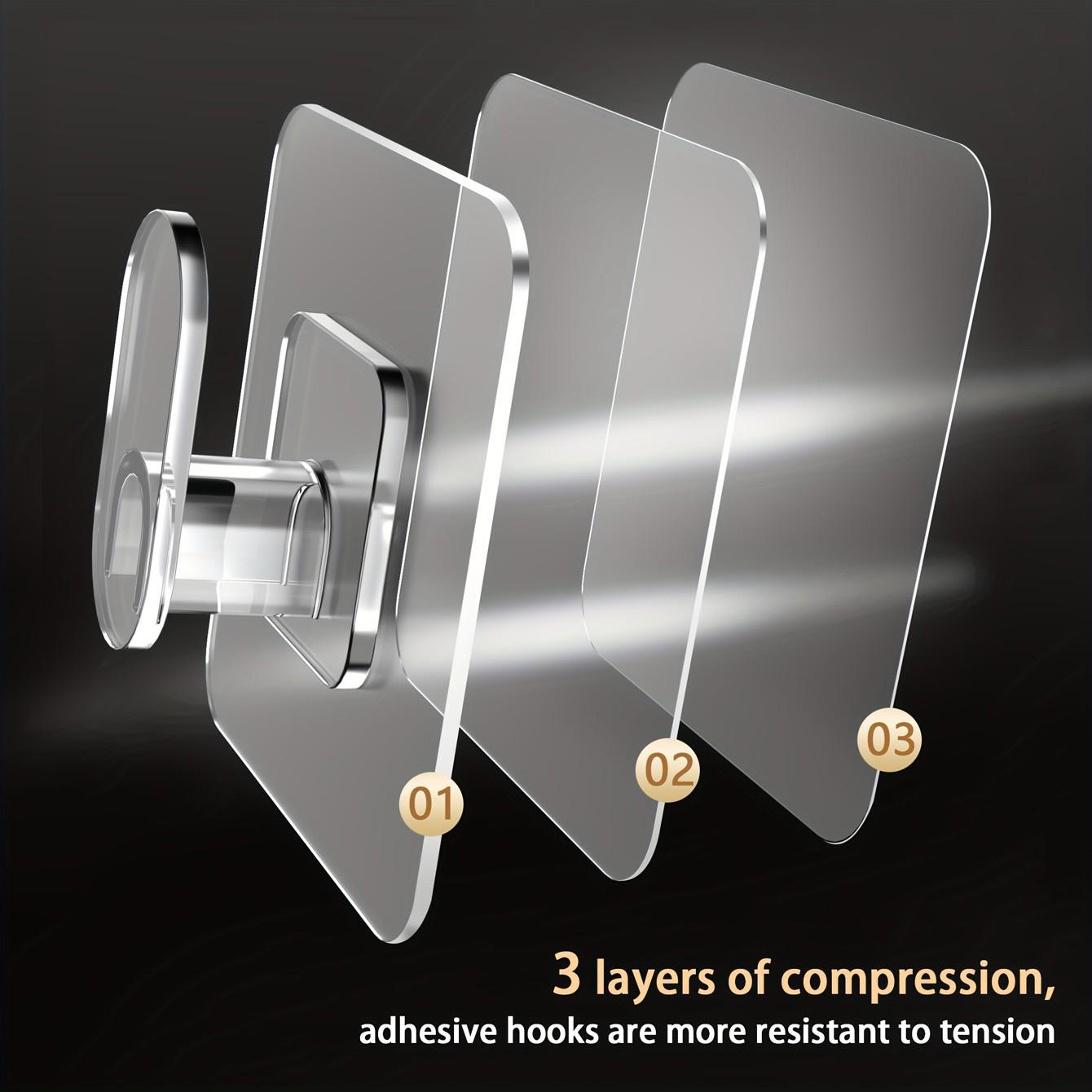 4pcs/10pcs/20pcs Large Thick Strong Adhesive Hooks, Bathroom Towel Hooks, Door Back Hooks, Waterproof Seamless Universal Hooks Durable