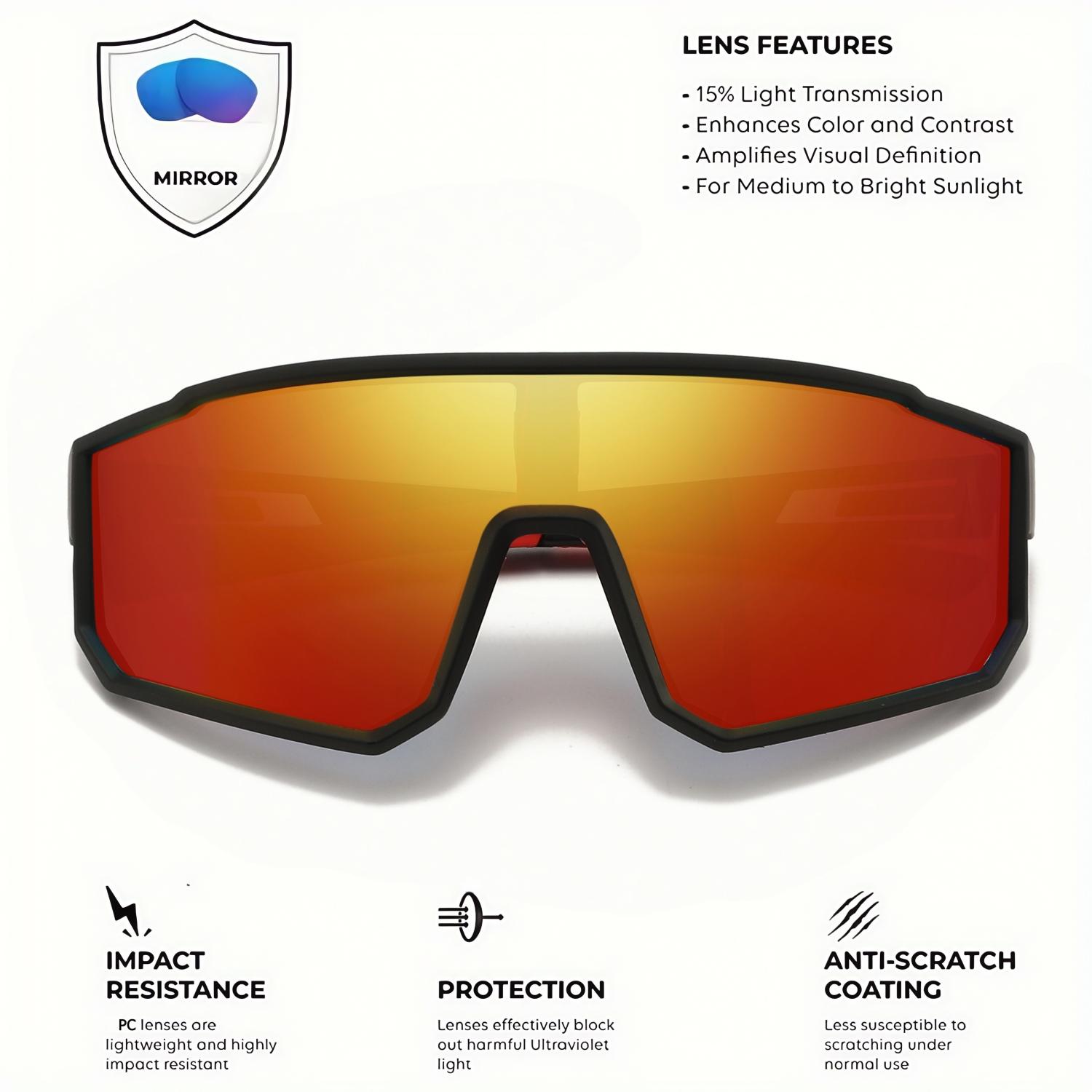 XUH 4PCS Unisex Oversized Sports Cycling Sunglasses, Colorful Wraparound UV400 Protection Windproof Glasses, Comfort Fit for Cycling Hiking Outdoor Sports,summervibes
