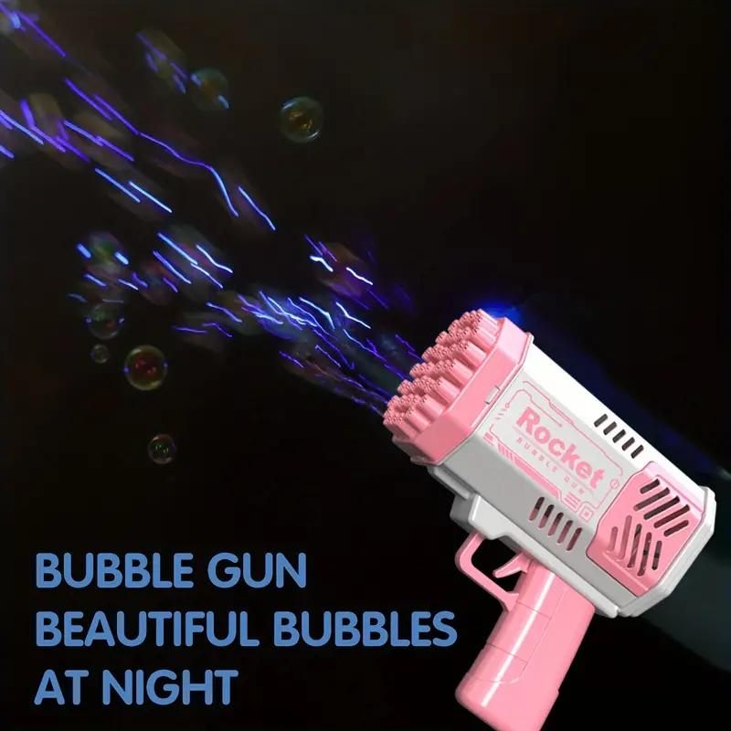 40 Hole Automatic Bubble Machine Gatling Space Outdoor Toy Rocket Launcher Bubble Blower, Fun Kids Play Equipment, Perfect for Parties & Events