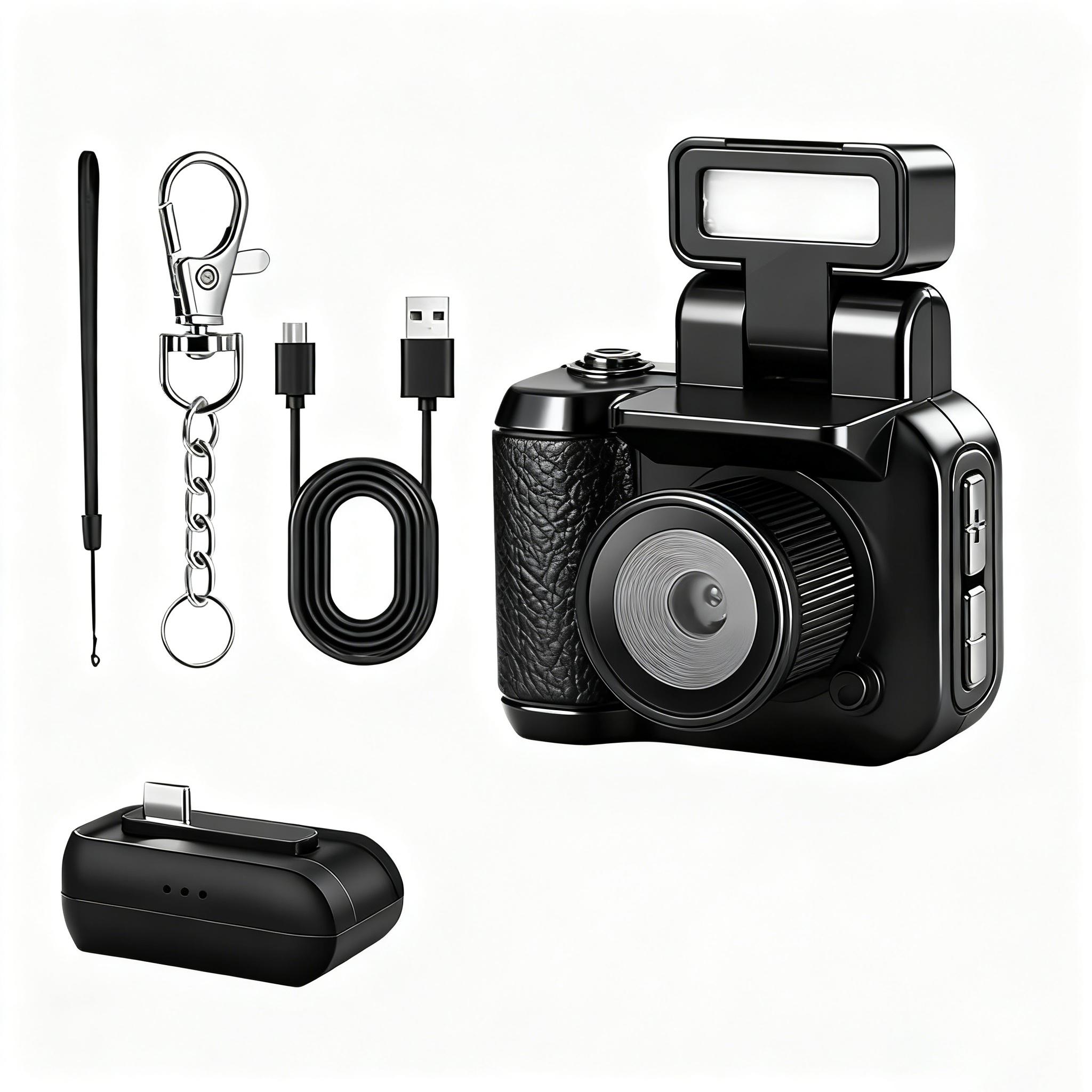 HD Keychain Mini Camera Y4000 1080P, Vintage Camera with 1.44 Inch HD Screen, Long Battery Life, No TF Memory Card Included