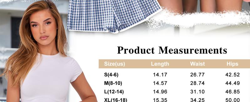 ANRABESS Boxer Shorts for Women Gingham Pajama 2025 Summer Casual Lounge Sleep Plaid Shorts Y2K Summer Outdoor Fashion Pjs Beach Bottoms