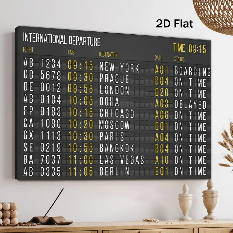 Departures Board Canvas