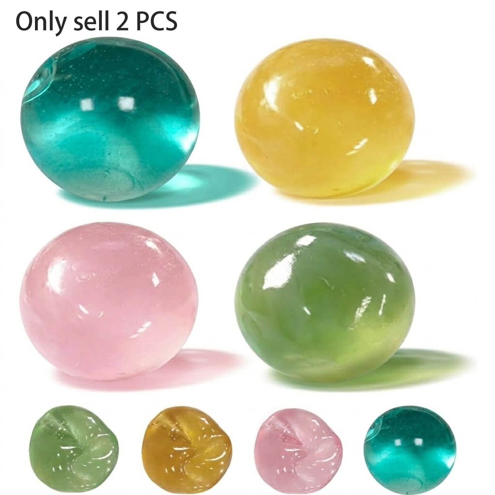 2/4 PCS Coconut Oil Stress Ball Squishy, Slow Rising, Odorless, Non-Sticky, Easy to Clean,  Improving Focus, Or Easing Tension During Study, Work, Or Relaxation, Handmade Malleable Clear Jelly Bubblegum Texture Coconut Oil Squishy Toy