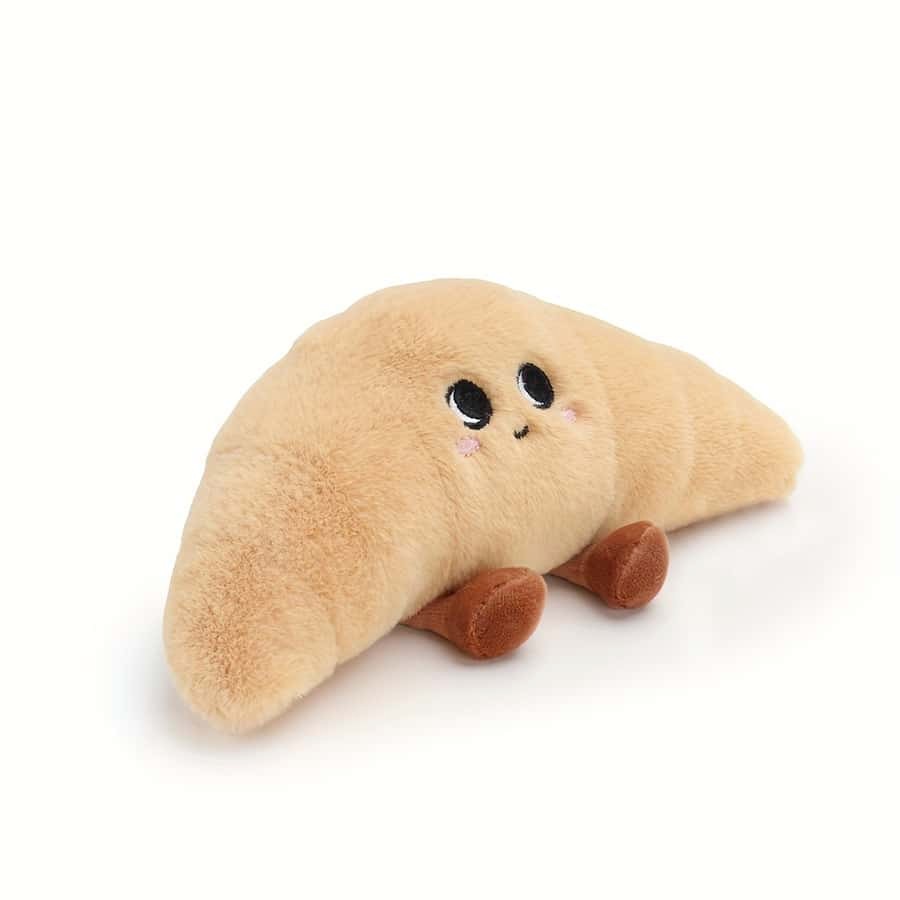 Cute Mini Croissant Cheese Plush Toy, Soft Fluffy Food Shape Doll, Adorable Cartoon Bread Cheese Stuffed Animal, Kids Birthday Gift, Home Decor
