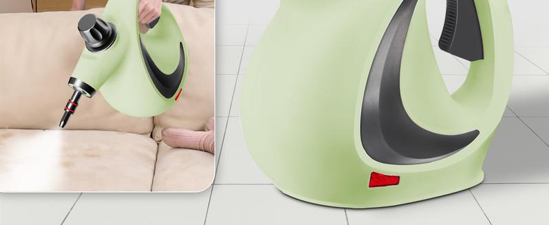 Spurgehom Pressurized Handheld Steam Cleaner, Multi-surface Natural Steam Cleaner with 11pcs Accessories Multi-purpose Steamer for Cleaning Floor, Car, Kitchen, Home Use (Green)