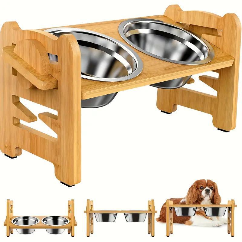 Multi-Layer Elevated Cat Feeder with Pet Food Bowl, Includes 3 Stands, Easy Assembly & Portable Design, Ideal for Multiple Cats
