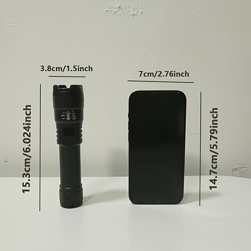 2 Counts Rechargeable LED Flashlights, Portable Zoomable High-Lumen Flashlights with Battery Indicator, Three Lighting Modes for Outdoor, Camping, Work and Emergency Lighting