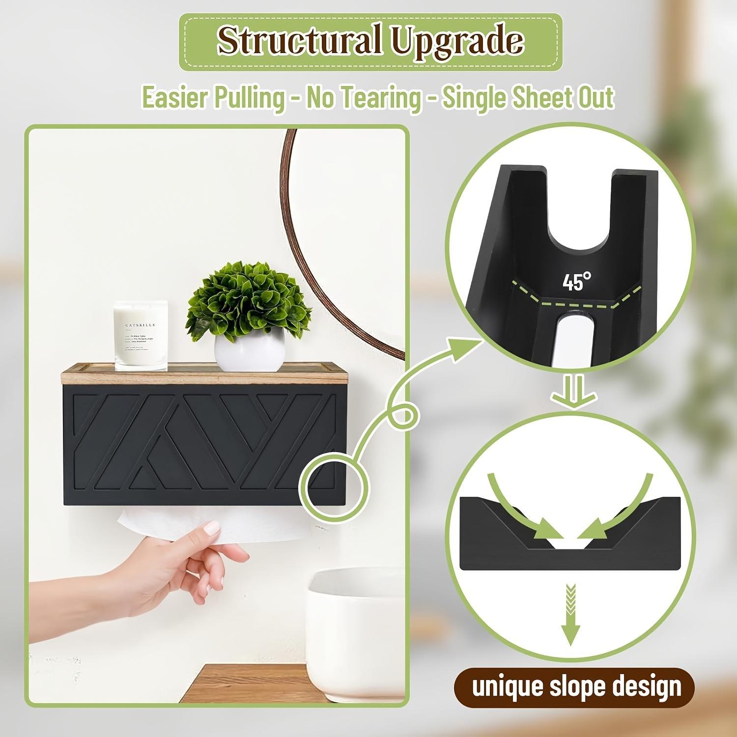 Paper Towel Dispenser Wall Mount, Paper Towel Holder Wall Mounted with Lid, Solid Commercial C-Fold, Z-Fold, Trifold Hand Paper Towel Holder Hand Towel Holder for Bathroom Kitchen Decor