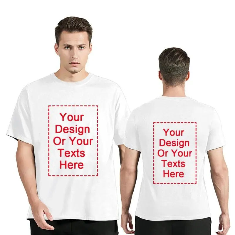 Customized Photo Logo Design Graphic T Shirt Unisex Pure Cotton Short Sleeve Crewneck Top Personalize Your Own Print Casual Everyday Streetwear Apparel